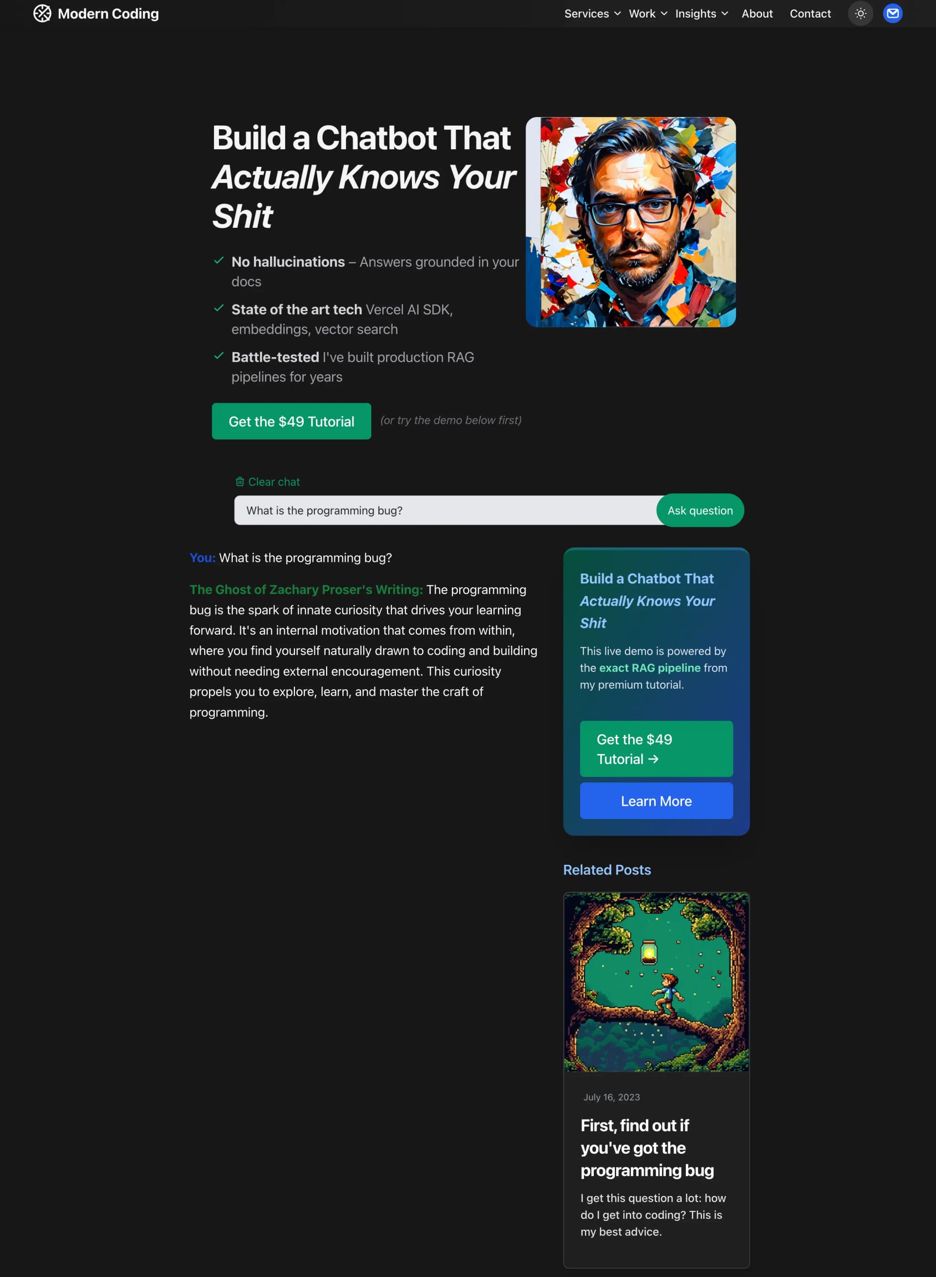 Chat with my blog RAG experience