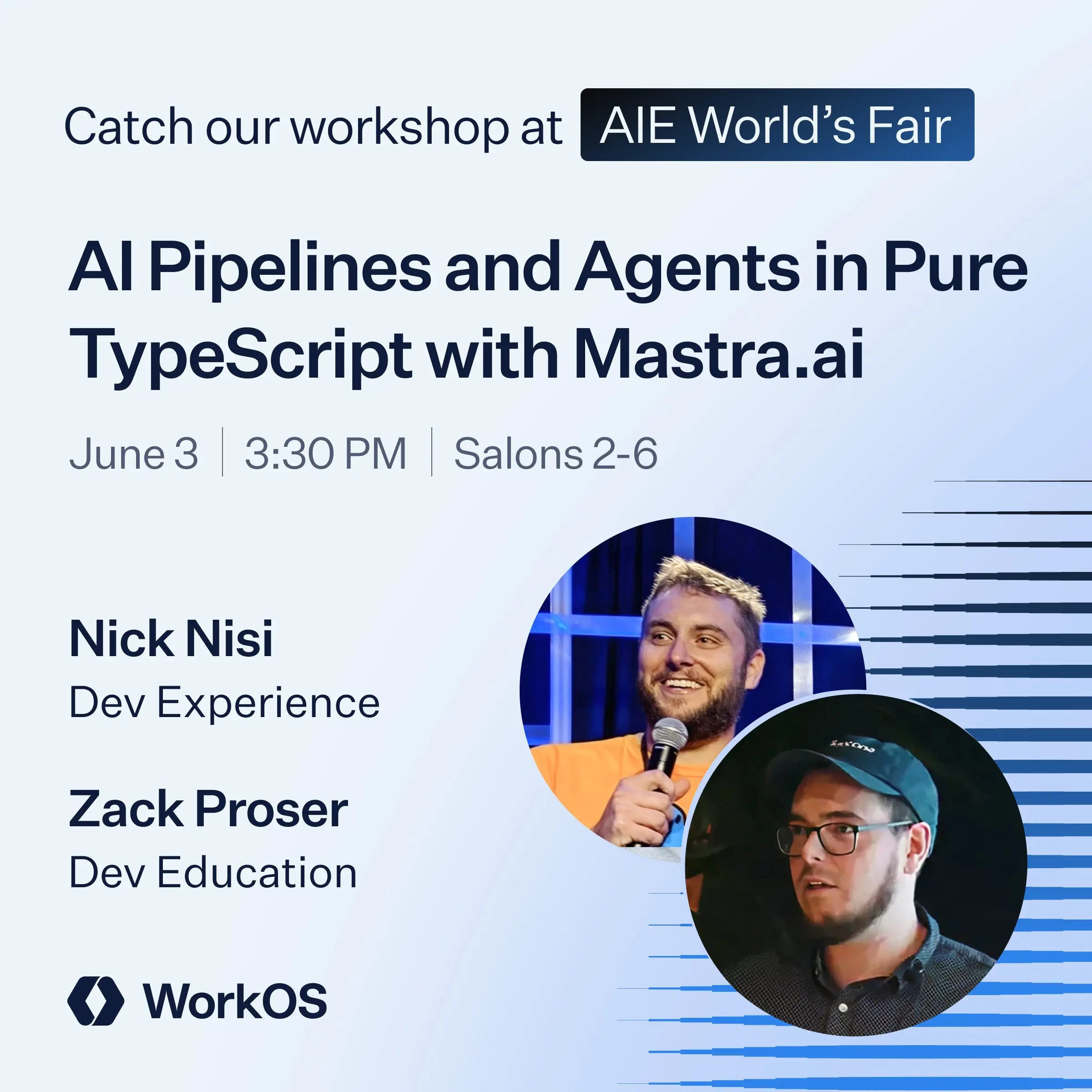 Mastra workshop hero - AI Pipelines & Agents in TypeScript