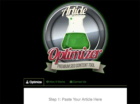 Article optimizer application splash screen